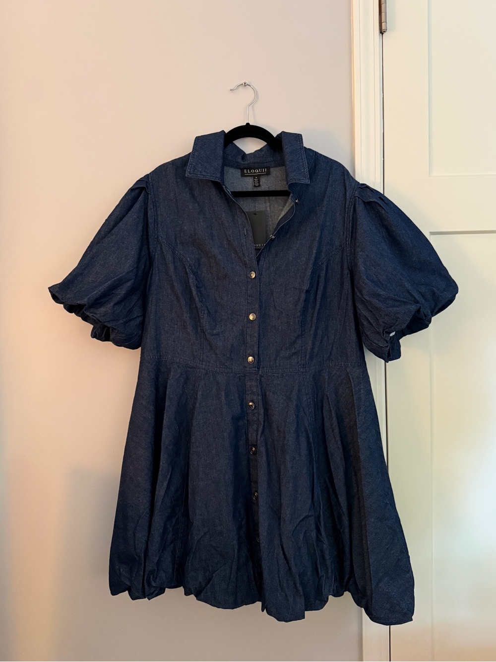 NWT Eloquii Denim Bubble Mini Dress Plus 18